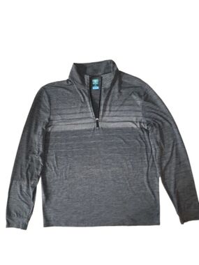 Pro Tour Men's Quarter-Zip Pullover Sweater - Charcoal Gray Size M